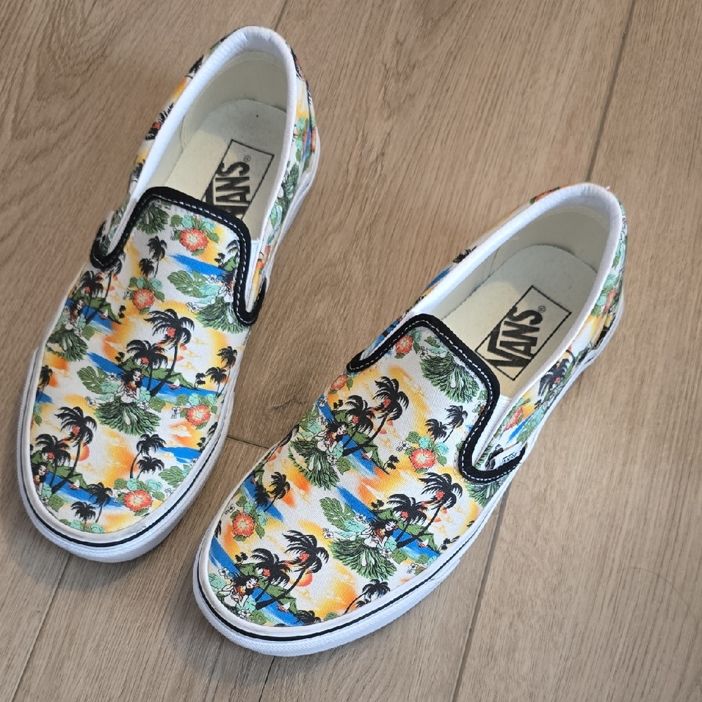 Vans Women's Floral Palm Slip-On Loafers